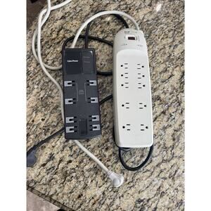 Lot of 2 Surge Protectors All 3 Prong Tested & WORKING in Good Condition